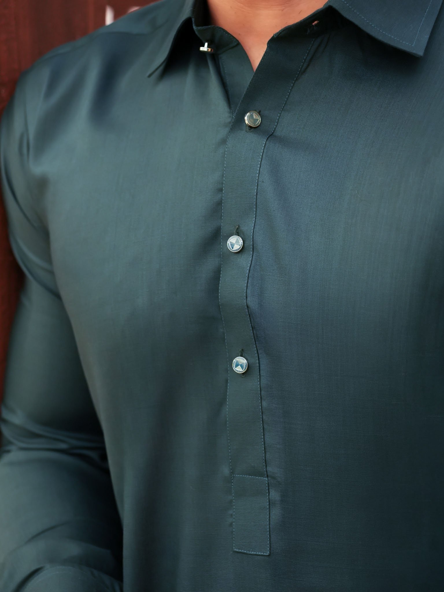 EW-95 - Dark Forest Green Kameez Shalwar - Image 4