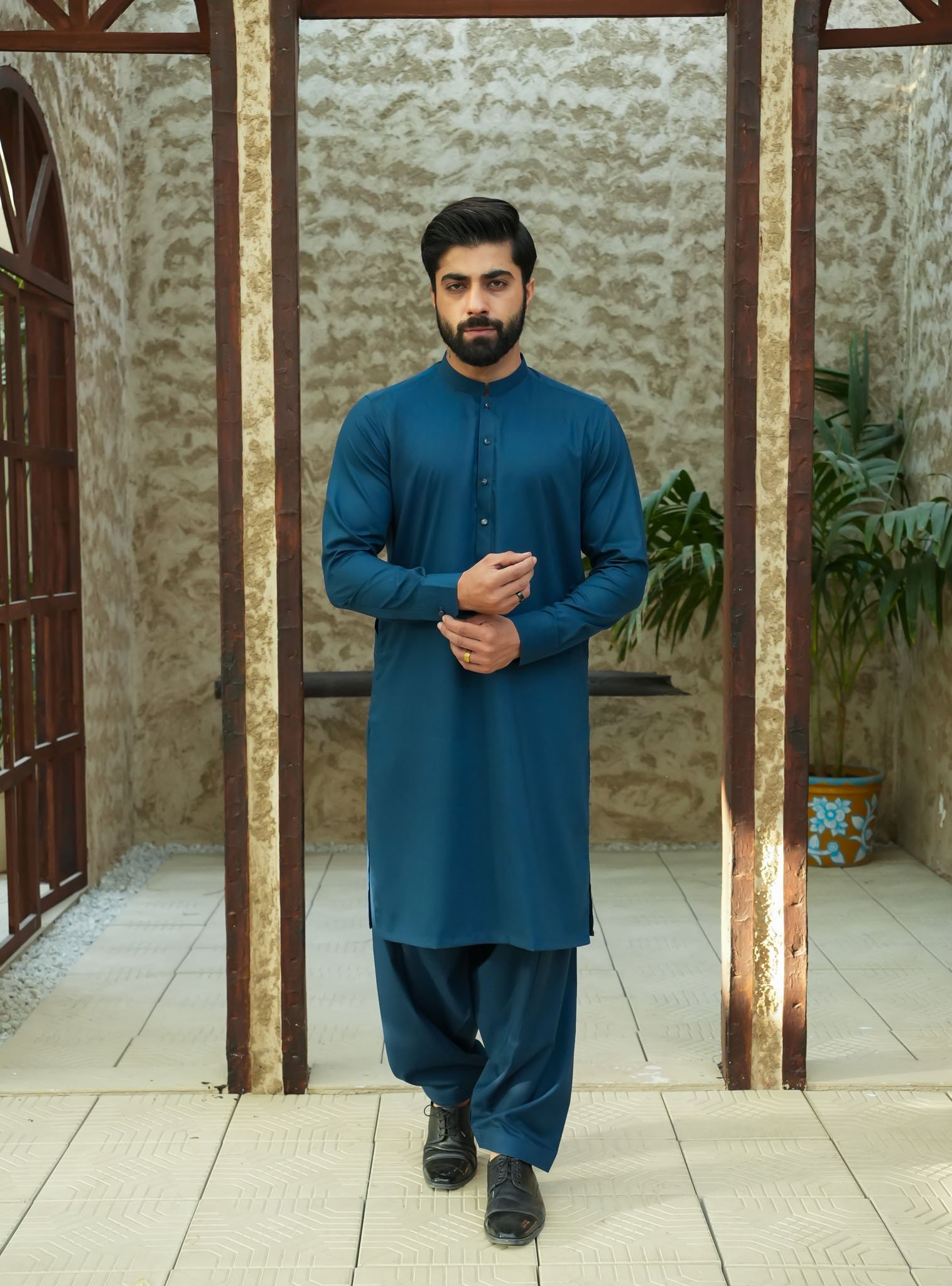 EW-92 - Teal Blue Kameez Shalwar