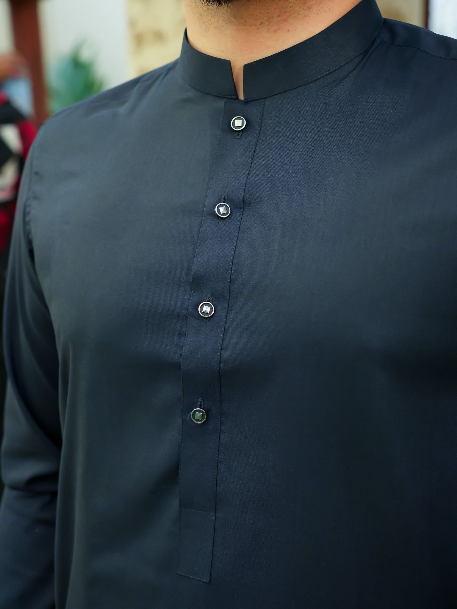 EW-100 - Navy Blue Kameez Shalwar - Image 5