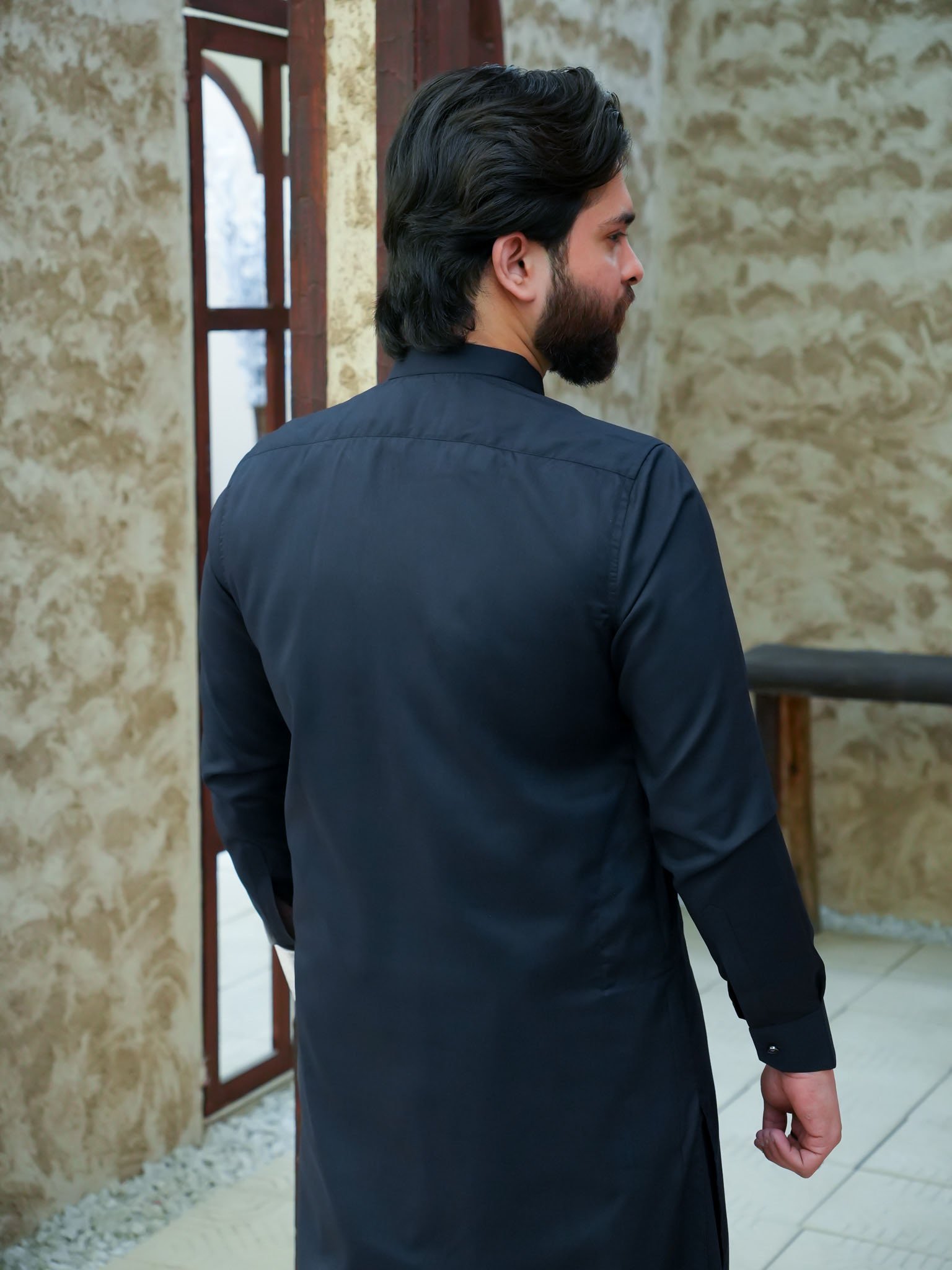 EW-100 - Navy Blue Kameez Shalwar - Image 8