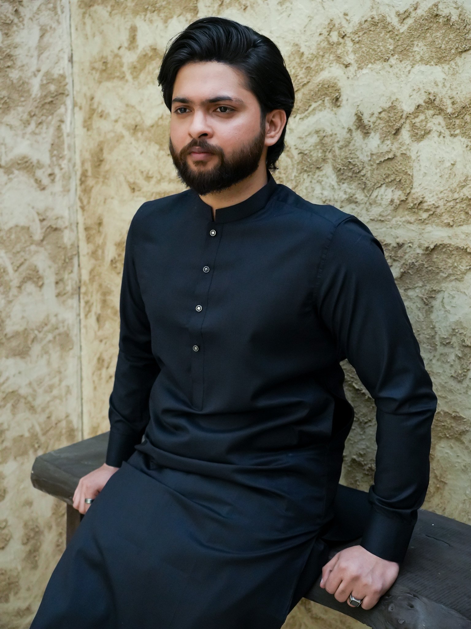 EW-100 - Navy Blue Kameez Shalwar - Image 4