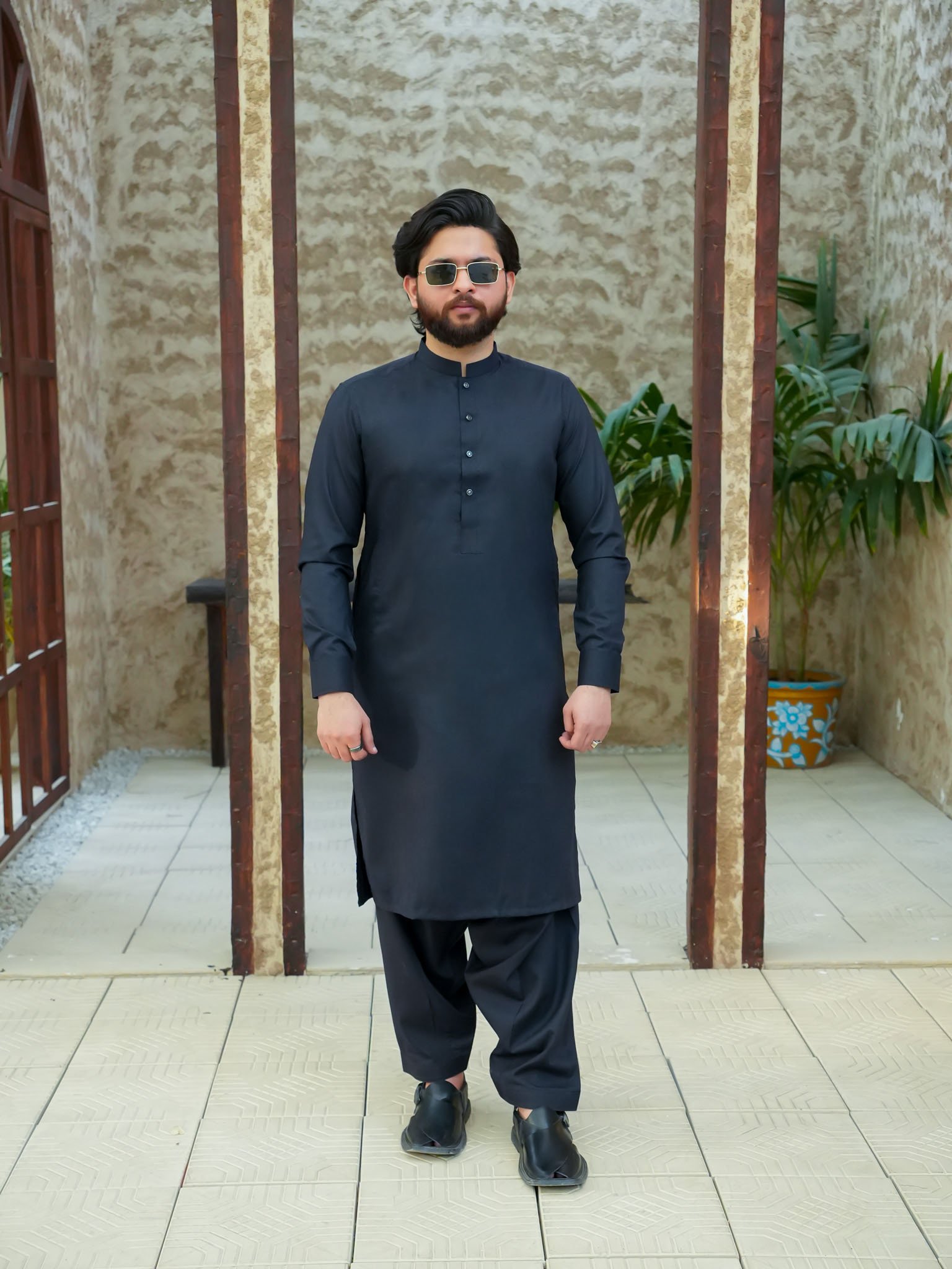 EW-100 - Navy Blue Kameez Shalwar