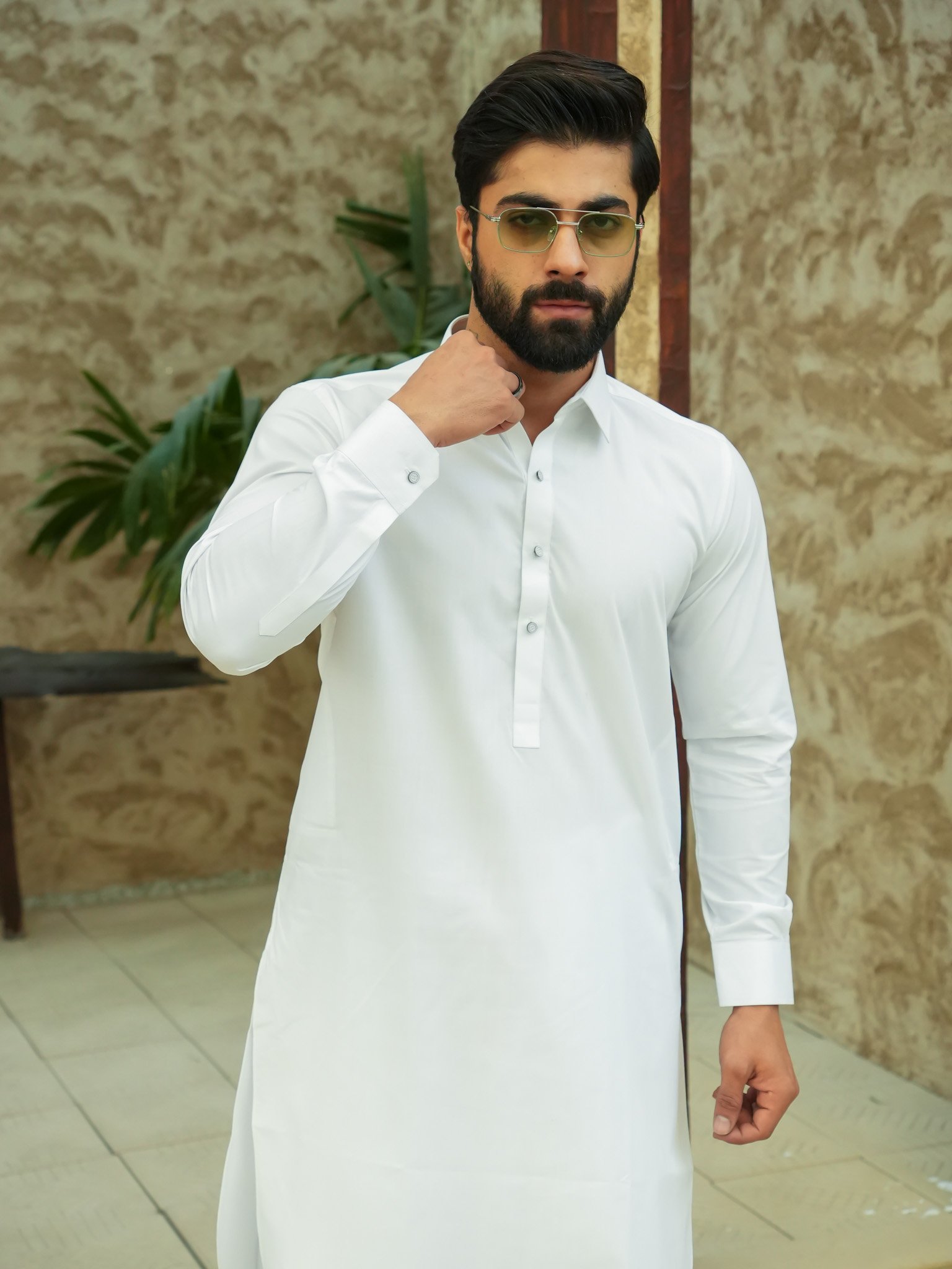 EW-102 - White Soft Cotton Kameez Shalwar