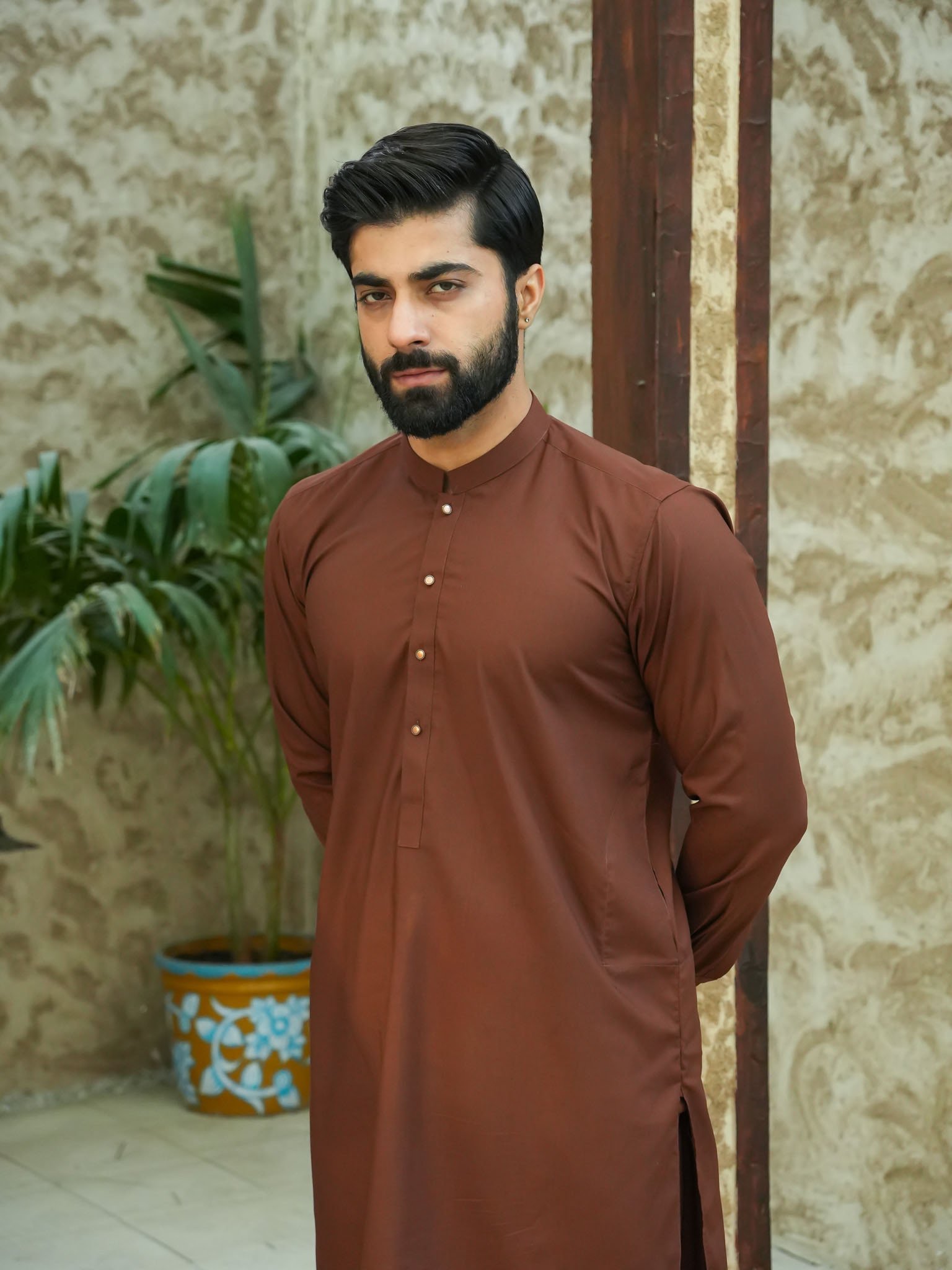EW-96 - Coffee Brown Kameez Shalwar