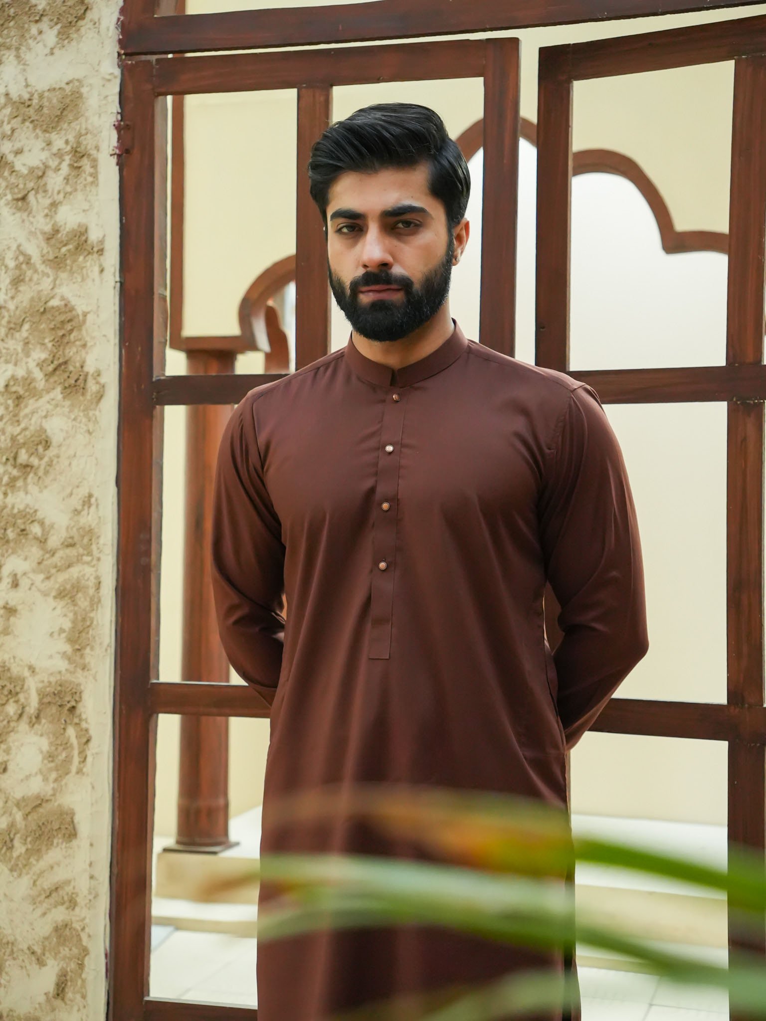 EW-96 - Coffee Brown Kameez Shalwar - Image 5