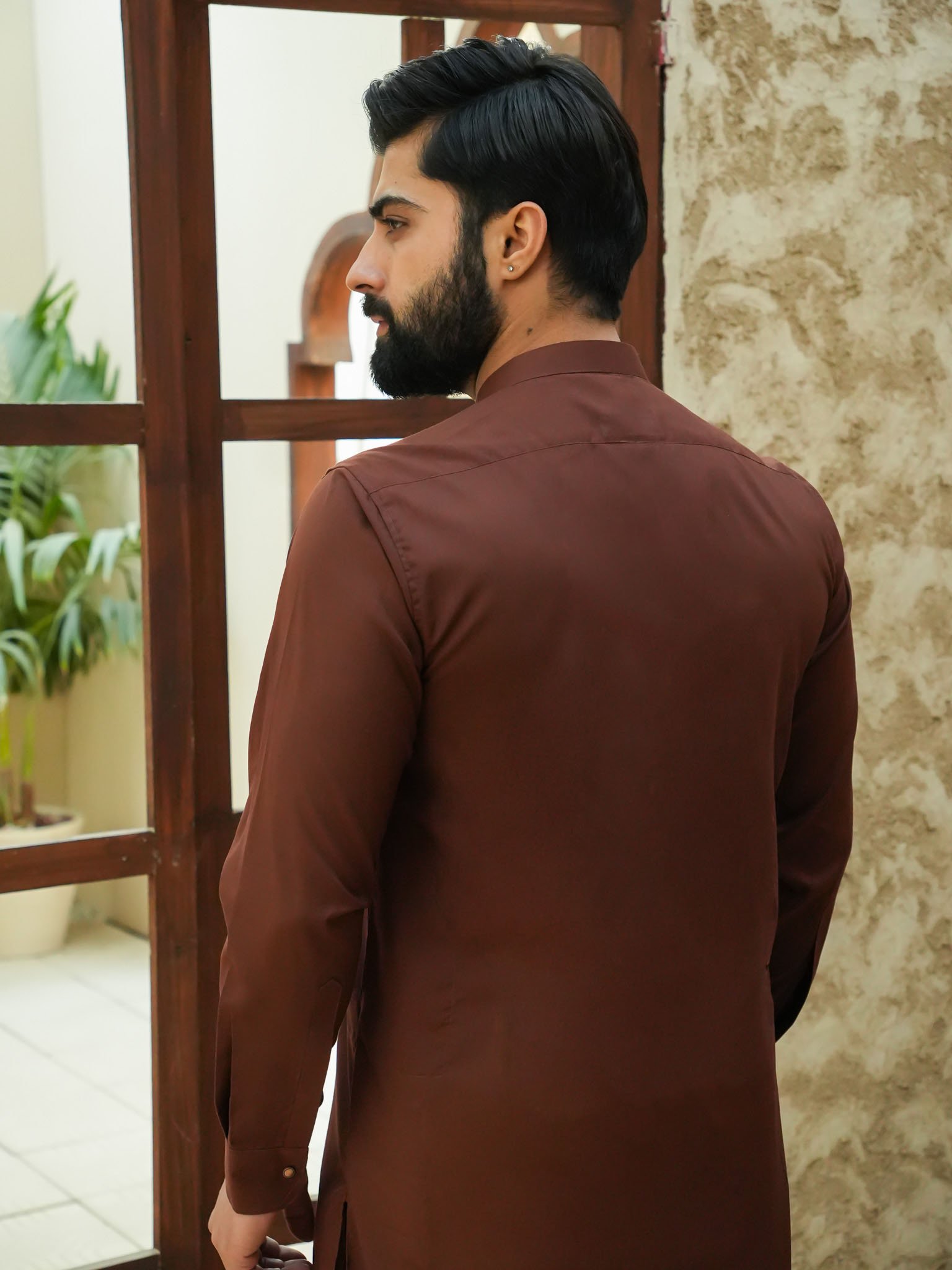 EW-96 - Coffee Brown Kameez Shalwar - Image 4