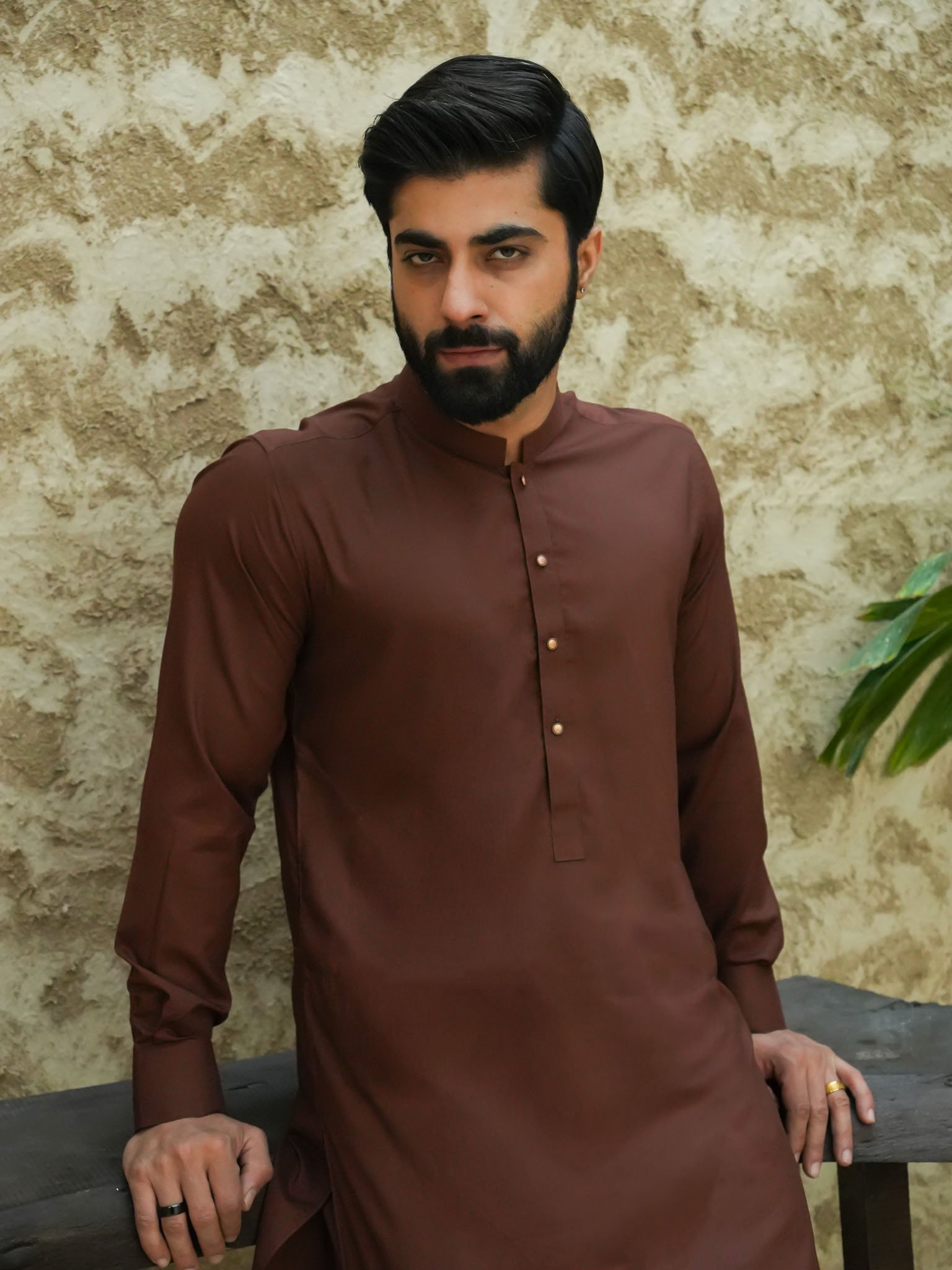 EW-96 - Coffee Brown Kameez Shalwar - Image 3
