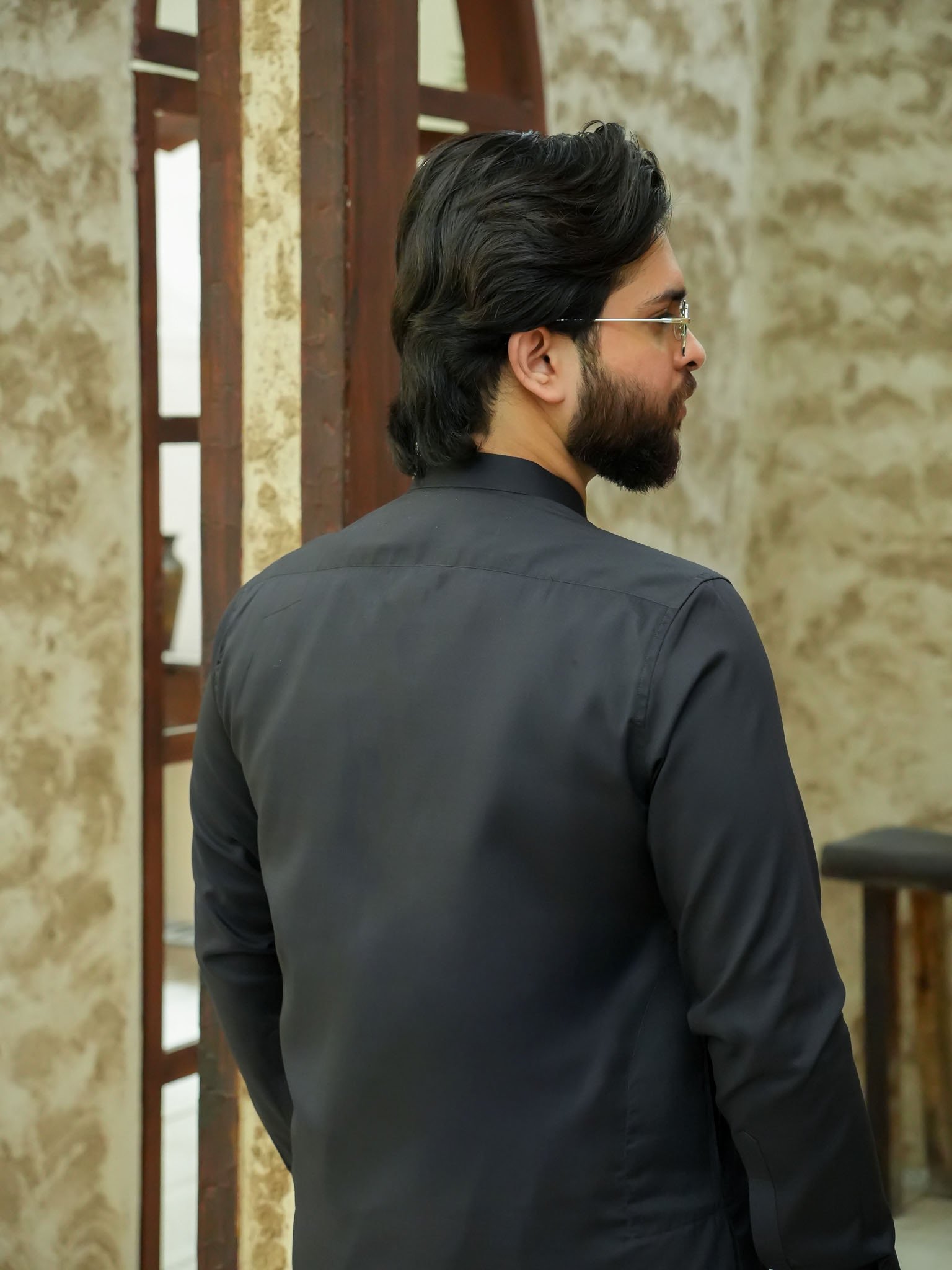 EW-97 - Charcoal Grey Kameez Shalwar - Image 6