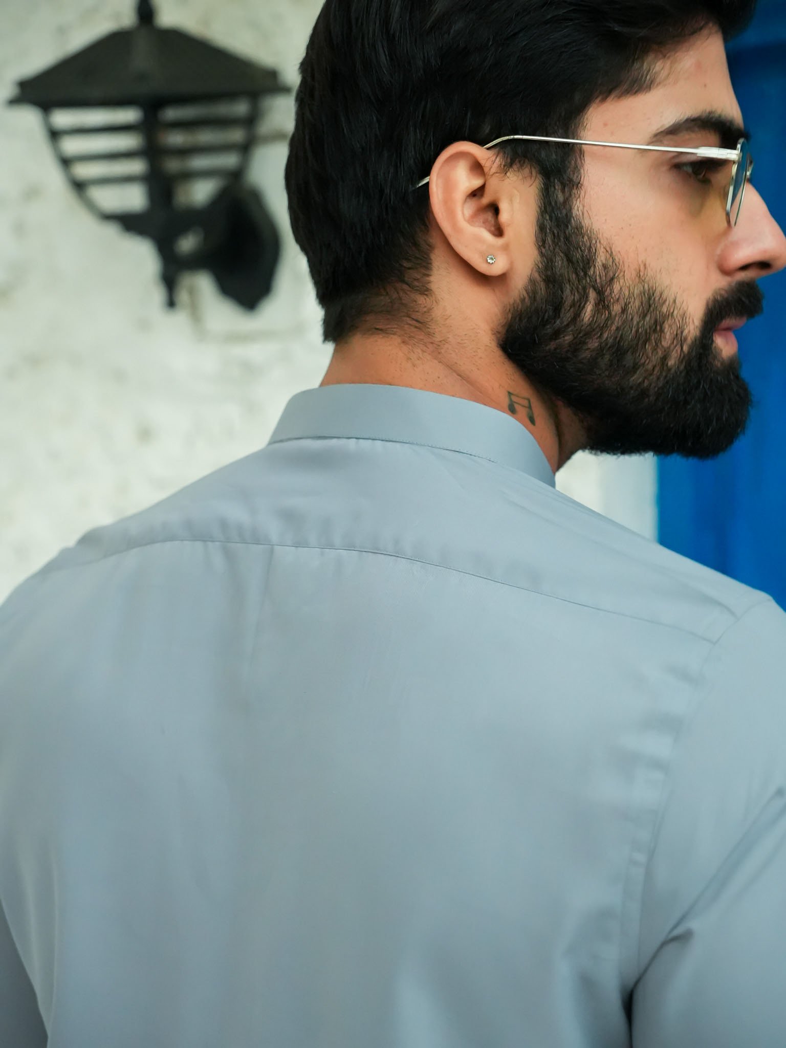 EW-104 - Dove Grey Embroidered Kurta Pajama - Image 4