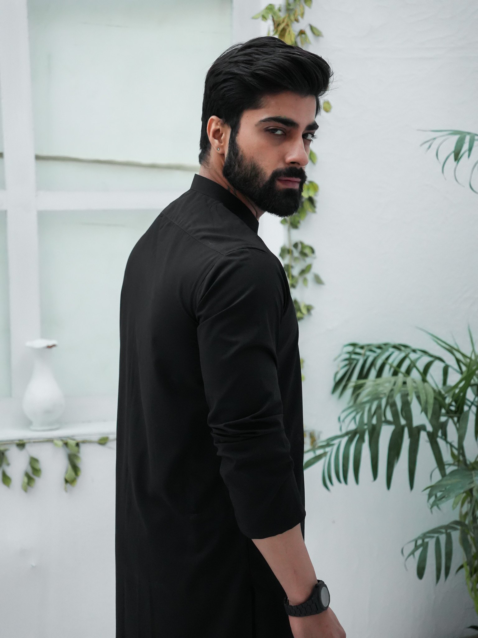 EW-105 - Black Embroidered Kurta Pajama - Image 7