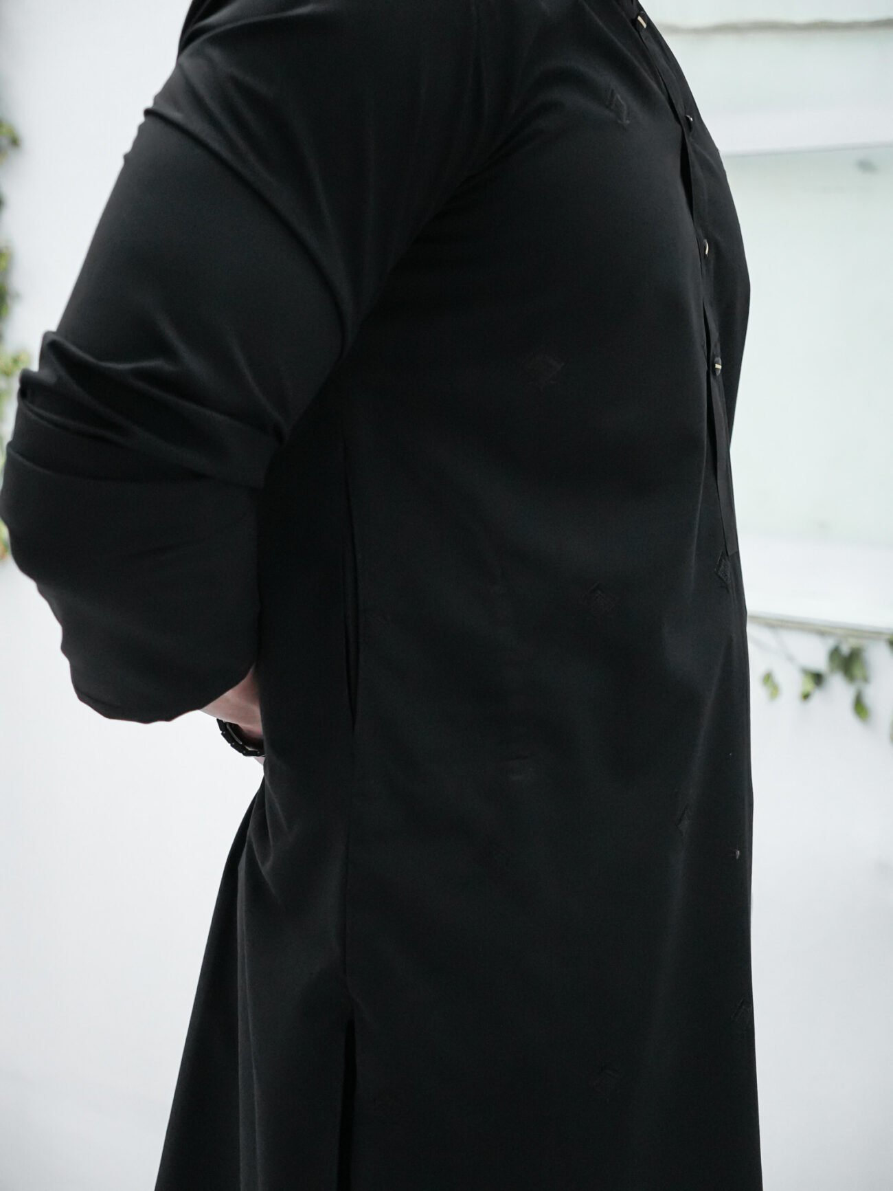 EW-105 - Black Embroidered Kurta Pajama - Image 6