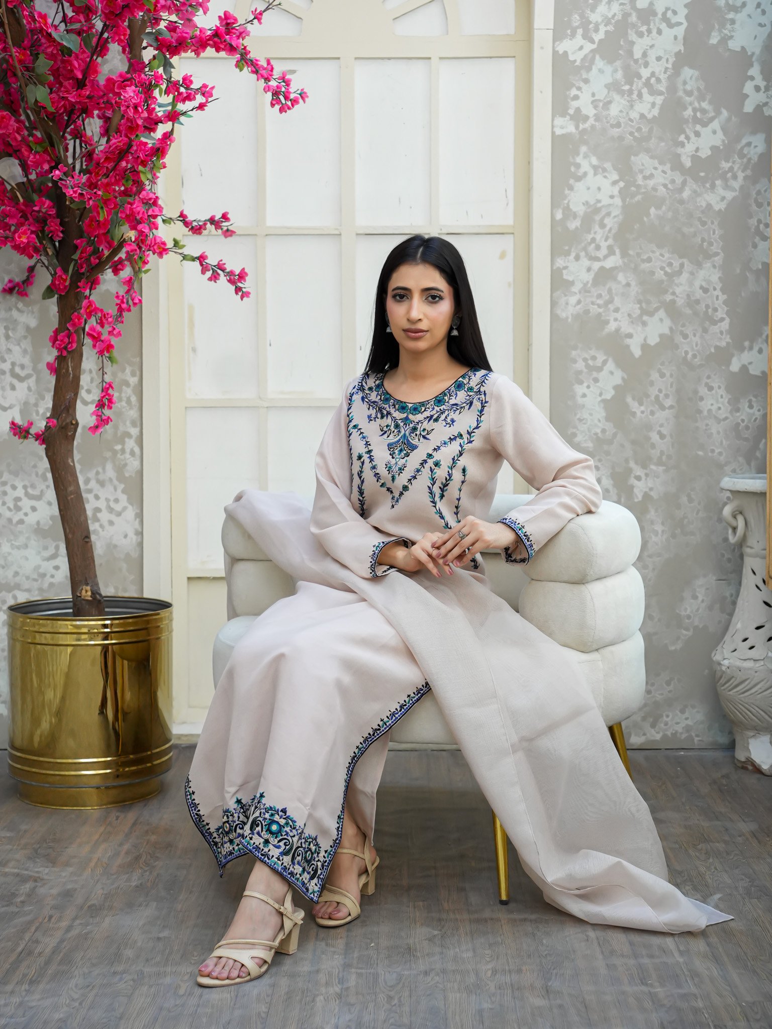 EW-107 - Cotton Silk Stitched 3 Pcs - Image 4