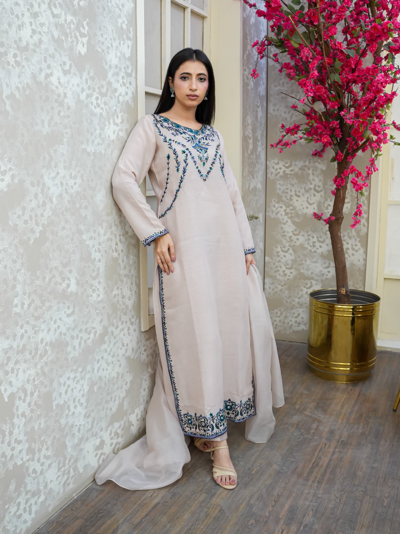 EW-107 - Cotton Silk Stitched 3 Pcs - Image 2