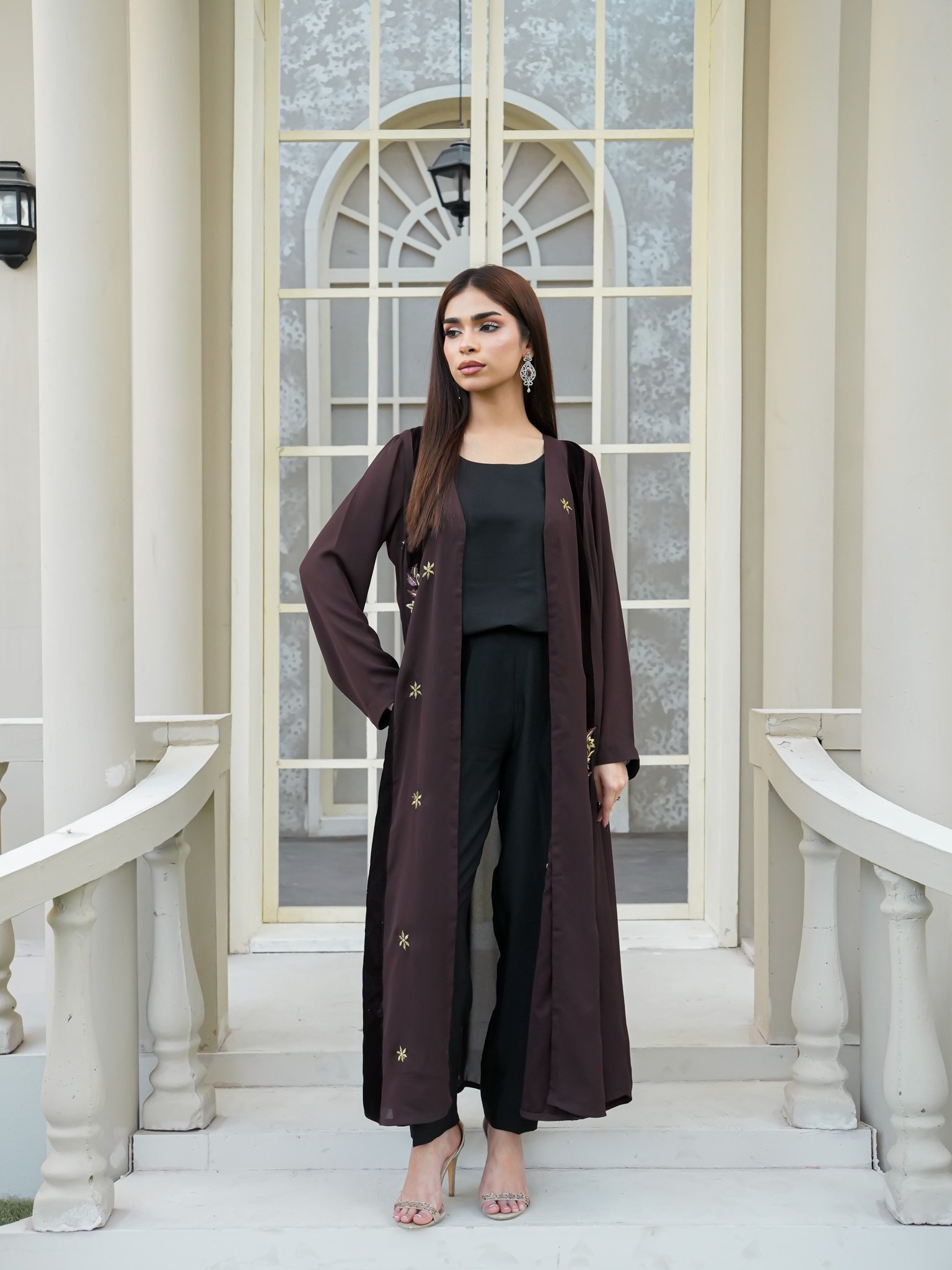 EW-110 - Embroidered Korean Georgate Stitched 3 Pcs