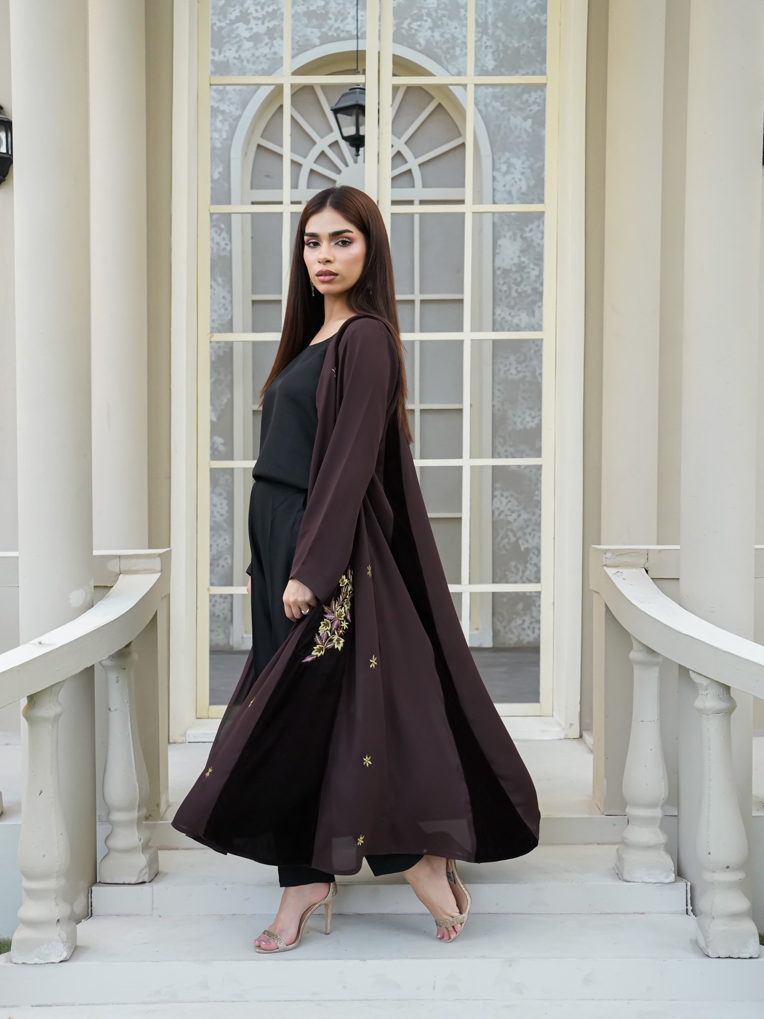 EW-110 - Embroidered Korean Georgate Stitched 3 Pcs - Image 2