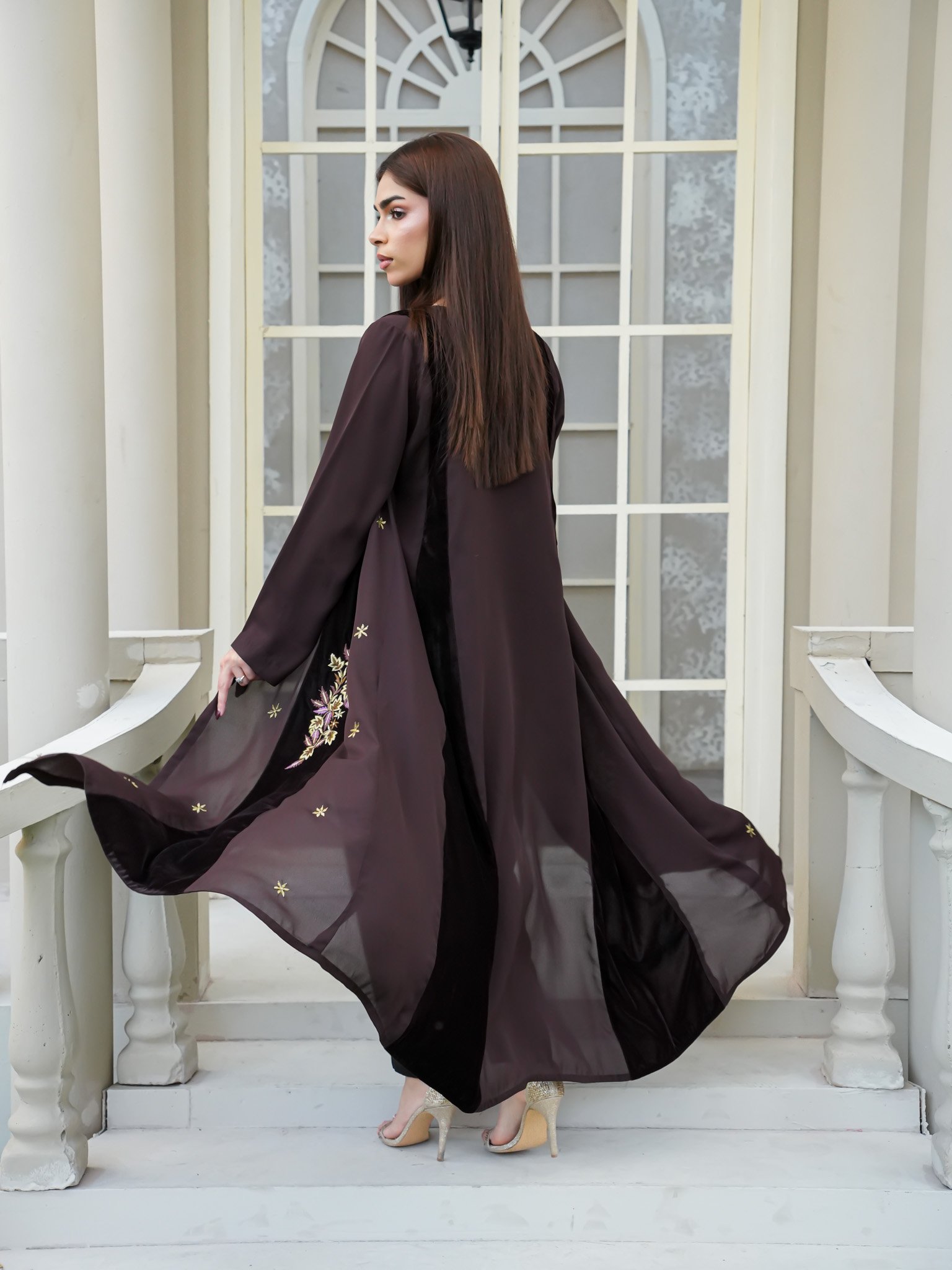 EW-110 - Embroidered Korean Georgate Stitched 3 Pcs - Image 7