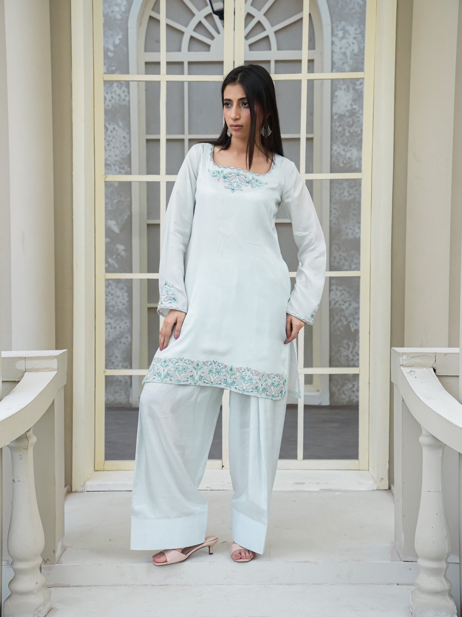 EW-111 - Premium Silk Blend Stitched 2 Pcs - Image 2