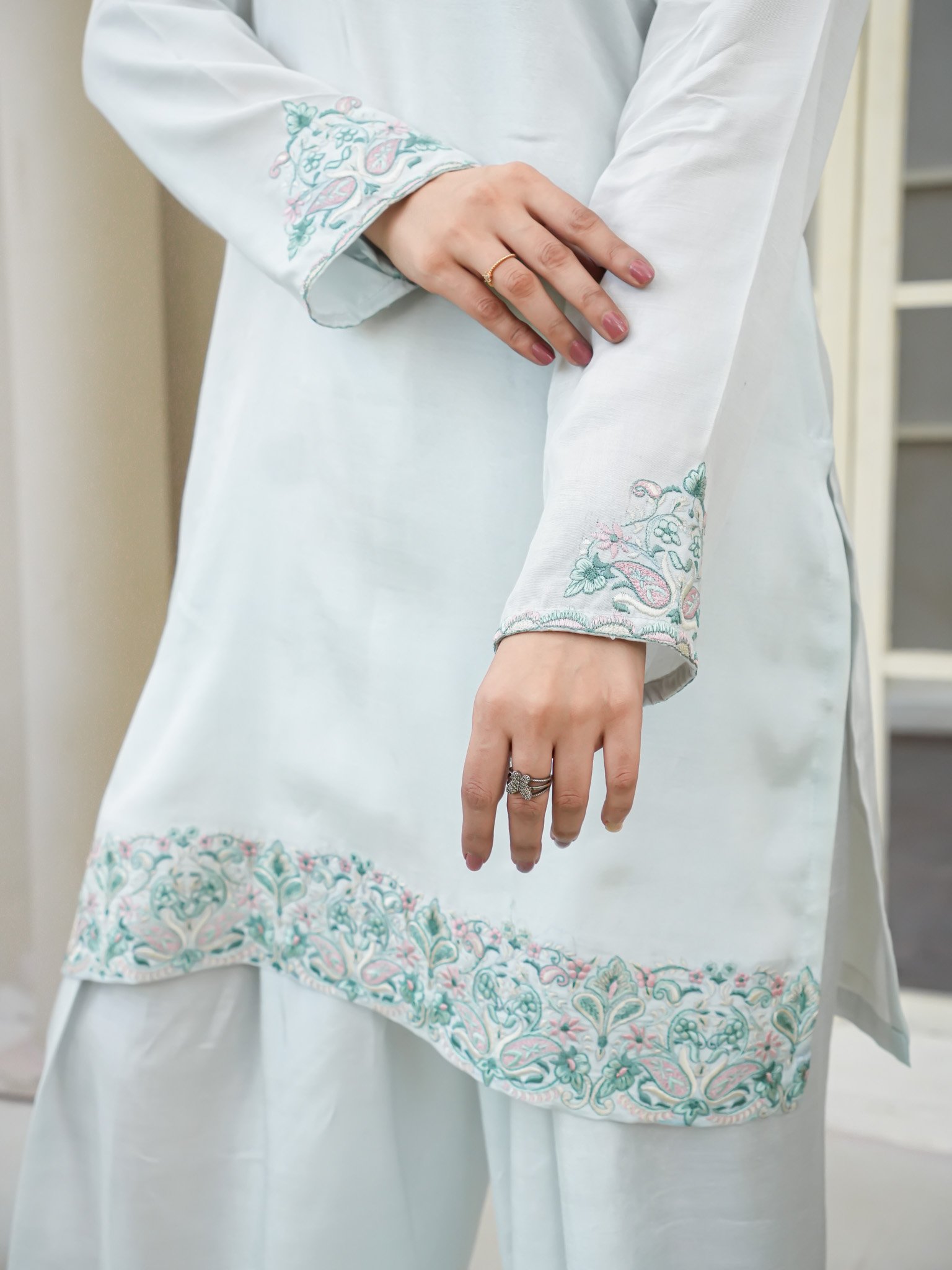 EW-111 - Premium Silk Blend Stitched 2 Pcs - Image 5