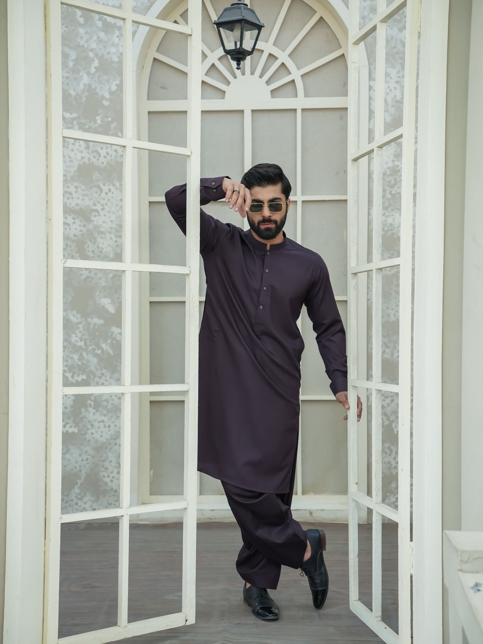 EW-93 - Dark Plum Kameez Shalwar - Image 5