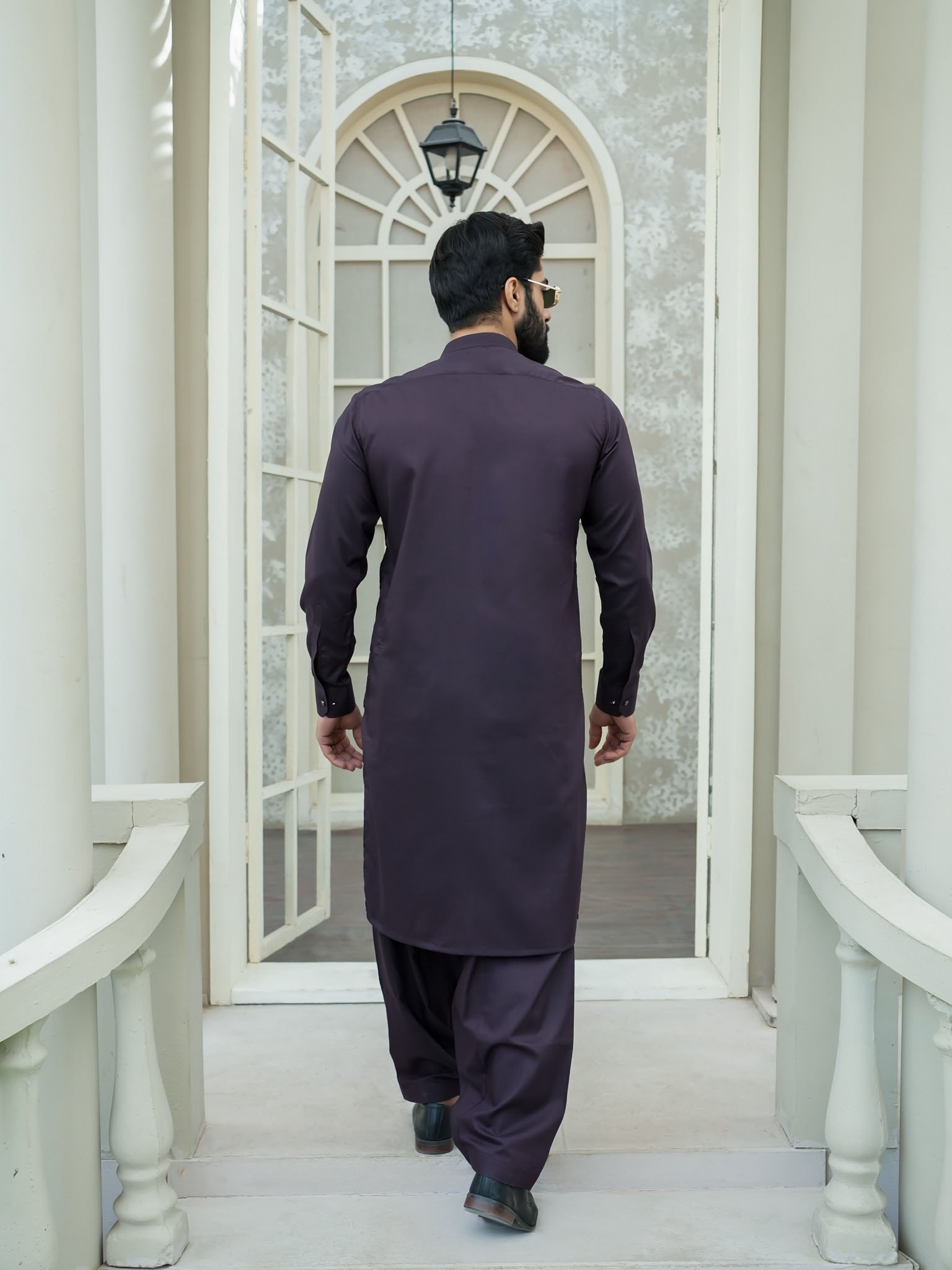 EW-93 - Dark Plum Kameez Shalwar - Image 4