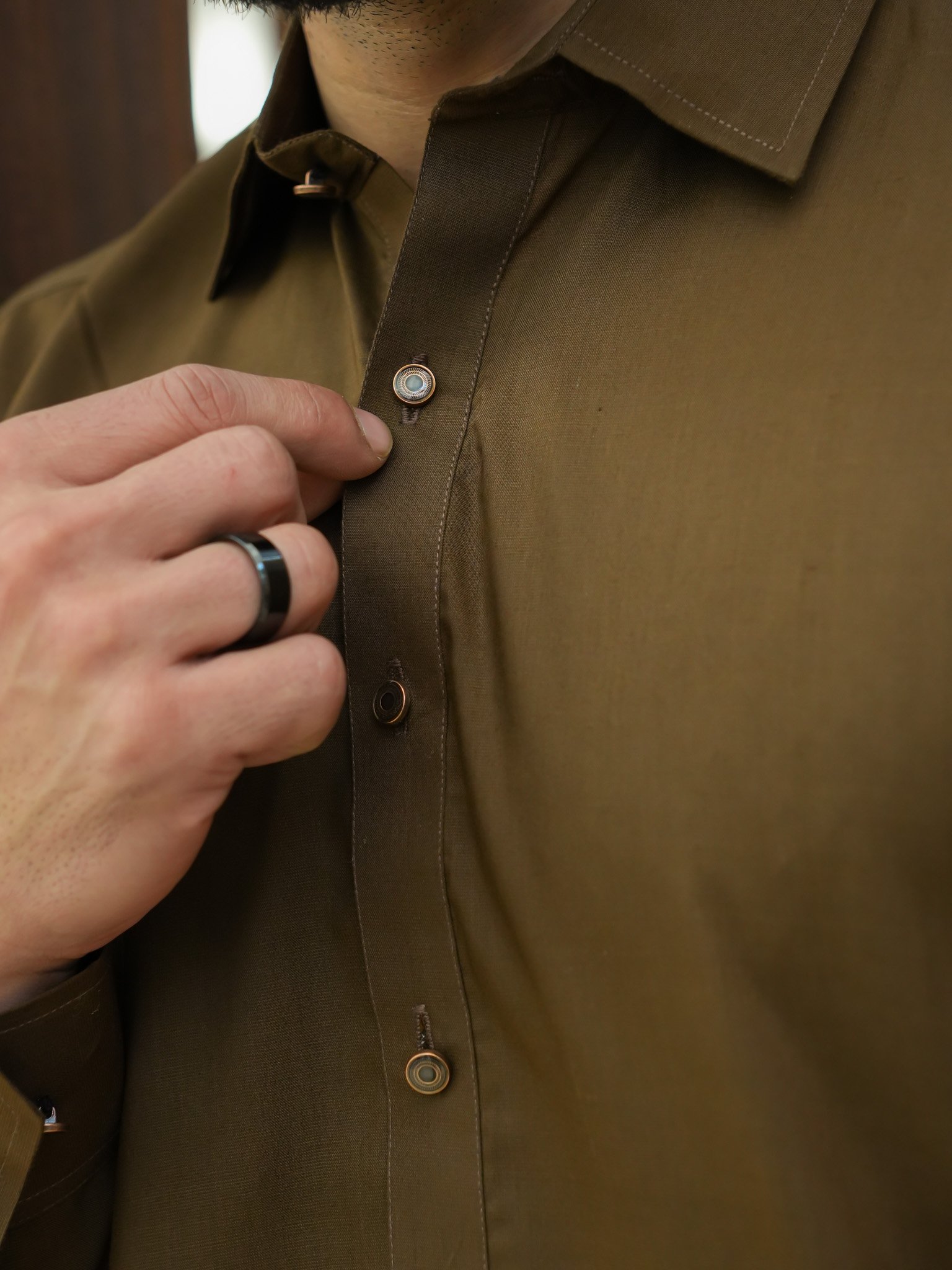 EW-94 - Dark Chocolate Brown Kameez Shalwar - Image 5