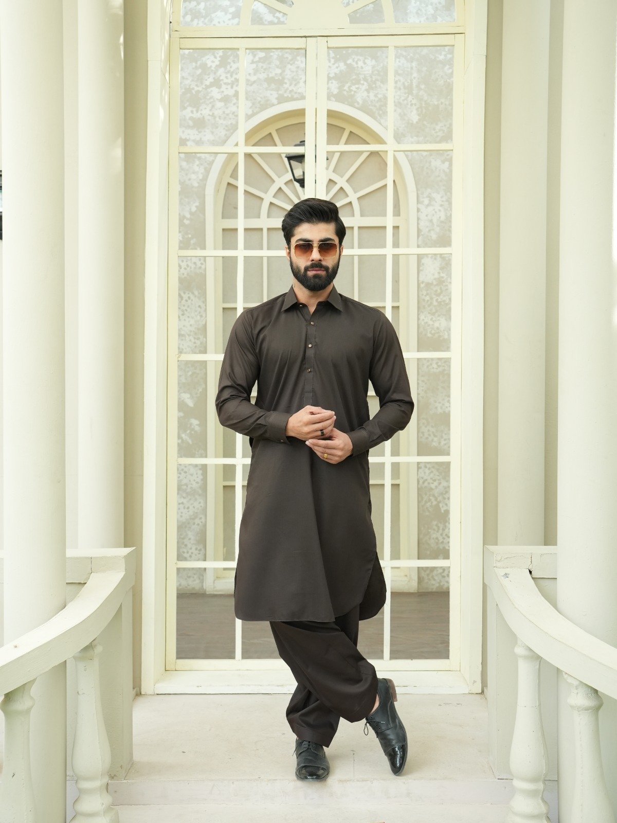 EW-101 - Espresso Brown Kameez Shalwar - Image 3