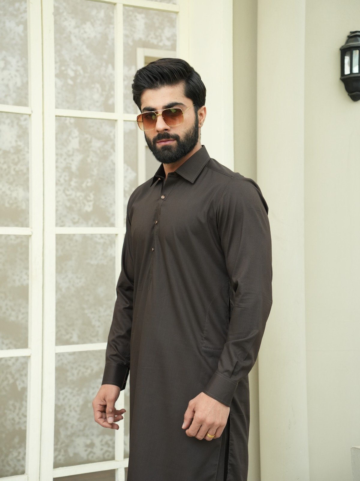 EW-101 - Espresso Brown Kameez Shalwar - Image 7